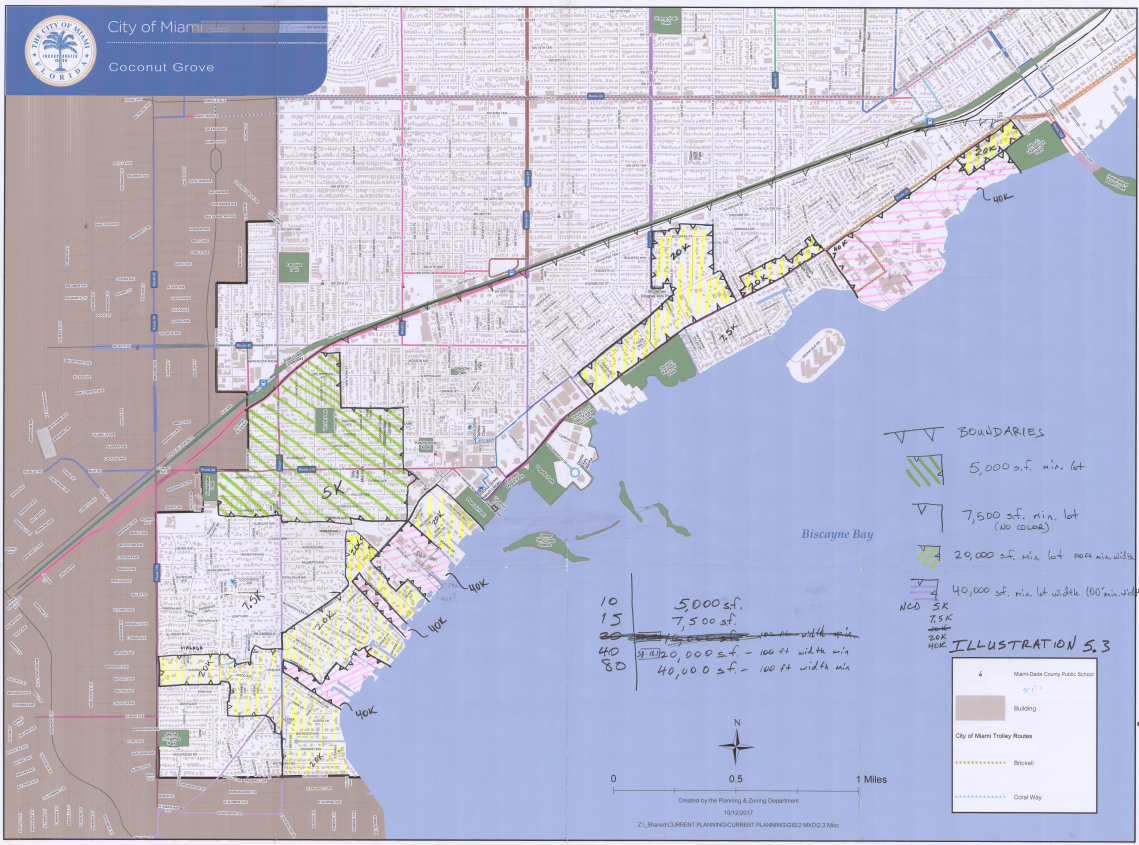 Draft Coconut Grove NCD Minimum Lot Sizes Map