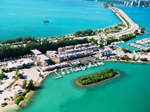 Aerial images of city marinas